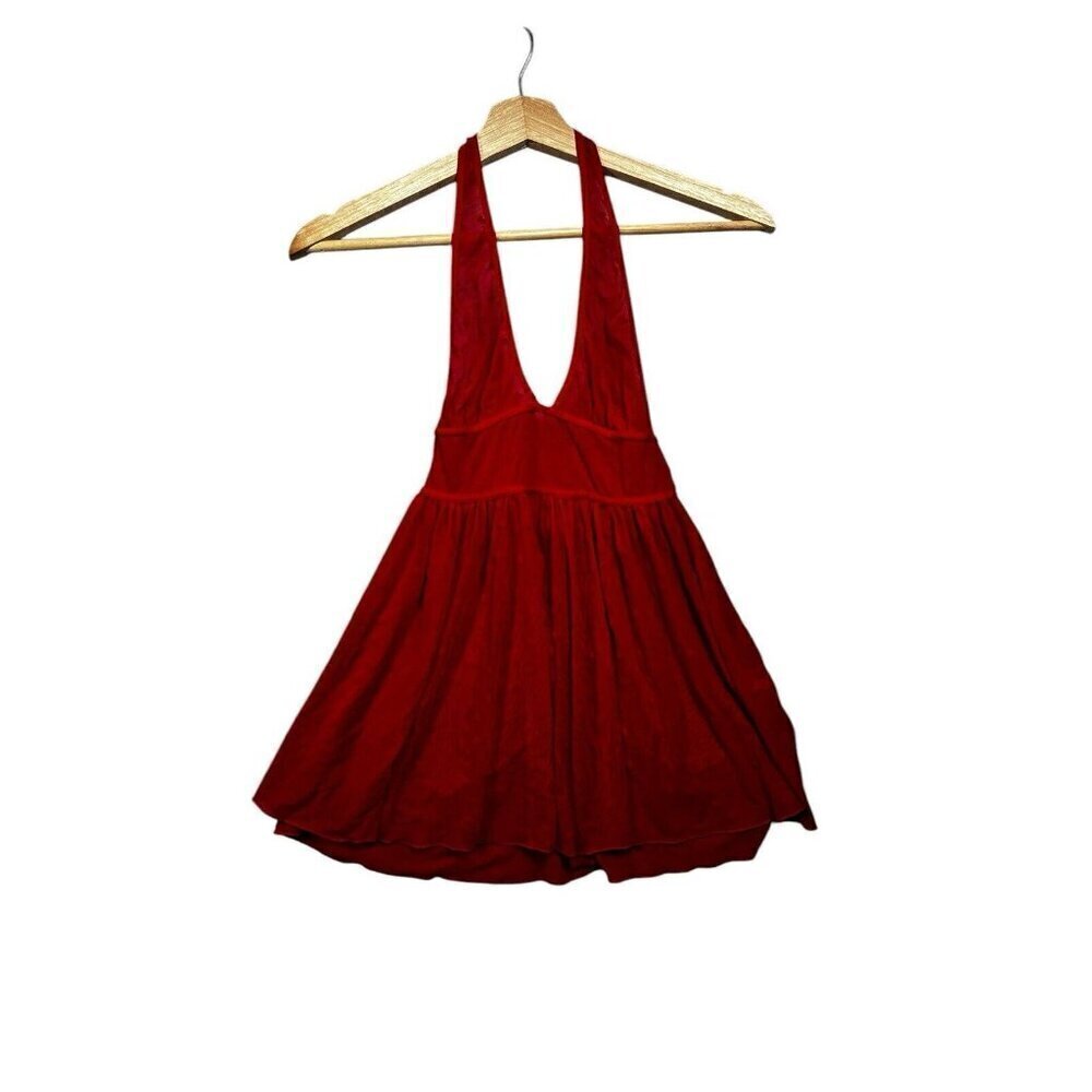 Victoria’s Secret Red Heart Mesh Babydoll Dress S Perfect for Valenntines day